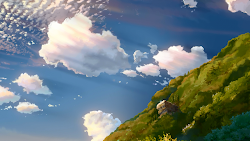 anime hoshi ou kodomo wo scenery sky landscape background children voices chase lost deep below zerochan wallpapers shinkai makoto widescreen